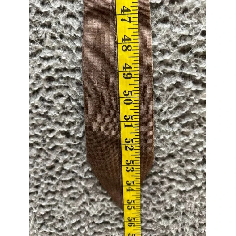 Thierry Mugler Paris Mens 100% Silk Designer Adjustable Neck‎ Tie Brown 55.5